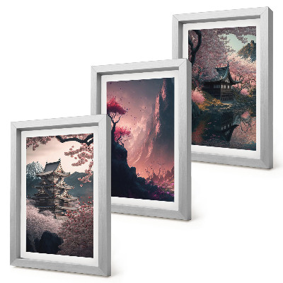 Posterpaket Fantasilandskap av japanska bergslandskap