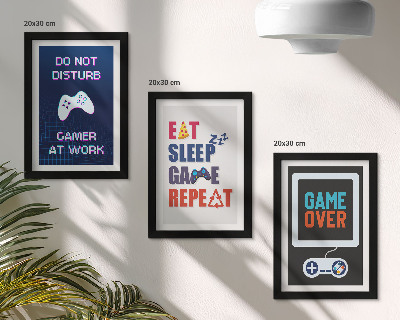 Tavelvägg med 3 tavlor Underhållningsrelaterade undertexter för spel