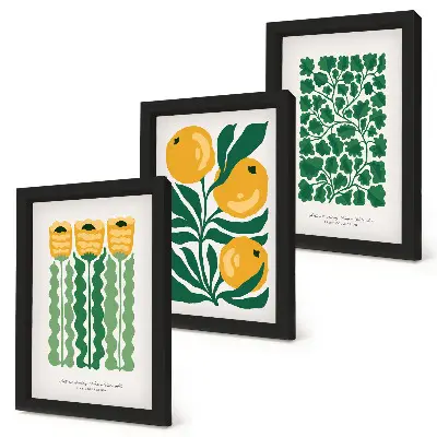 Posterpaket med växtmönster av blommor och blad