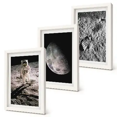Posterpaket fotografi med astronautens fotspår på månen