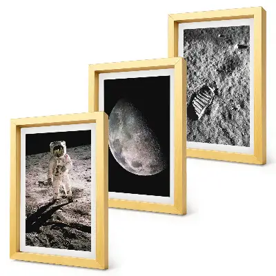 Posterpaket fotografi med astronautens fotspår på månen