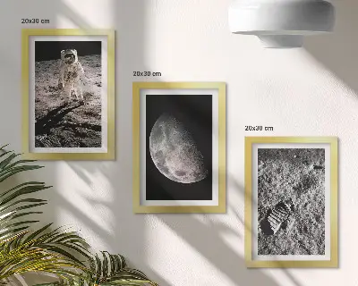 Posterpaket fotografi med astronautens fotspår på månen