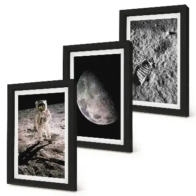 Posterpaket fotografi med astronautens fotspår på månen