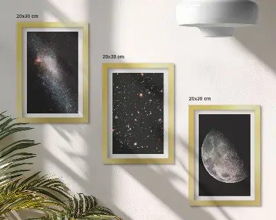 Posterpaket med motiv av rymd, galax, stjärnor och fullmåne