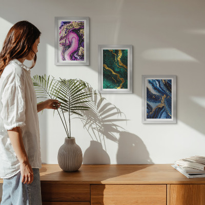 Posterpaket Abstrakta mönster i nyanser av rosa, grönt och blått