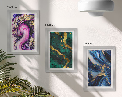 Posterpaket Abstrakta mönster i nyanser av rosa, grönt och blått