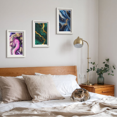 Posterpaket Abstrakta mönster i nyanser av rosa, grönt och blått