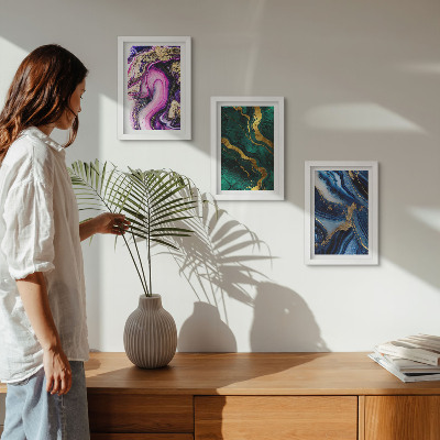 Posterpaket Abstrakta mönster i nyanser av rosa, grönt och blått