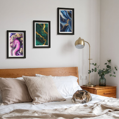 Posterpaket Abstrakta mönster i nyanser av rosa, grönt och blått