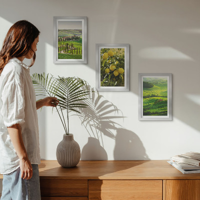 Posterpaket Italienska landskap med citrusträd och gröna kullar