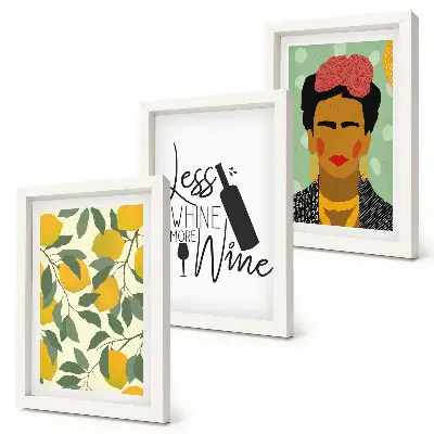 Posterpaket med Frida Kahlo porträtt och citat om vin
