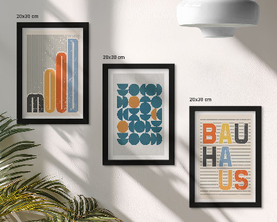 Triptyk tavla med ram Geometriska mönsterposters i Bauhaus-stil