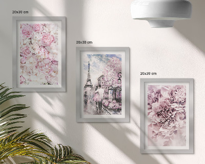 Posterpaket Blommor i nyanser av rosa romantiskt landskap