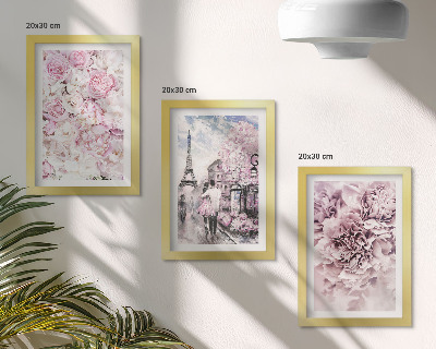 Posterpaket Blommor i nyanser av rosa romantiskt landskap