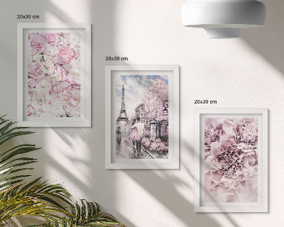 Posterpaket Blommor i nyanser av rosa romantiskt landskap
