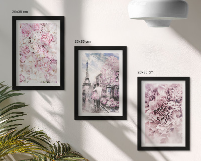 Posterpaket Blommor i nyanser av rosa romantiskt landskap