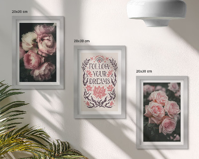 Posterpaket Vintagerosor med inskriptionen om drömmar