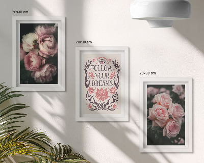 Posterpaket Vintagerosor med inskriptionen om drömmar