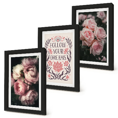 Posterpaket Vintagerosor med inskriptionen om drömmar