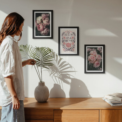 Posterpaket Vintagerosor med inskriptionen om drömmar