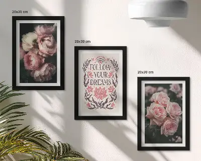 Posterpaket vintagerosor med drömmande text