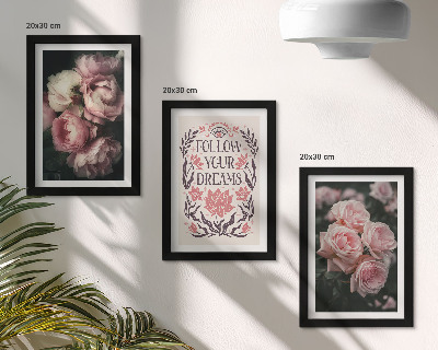Posterpaket Vintagerosor med inskriptionen om drömmar