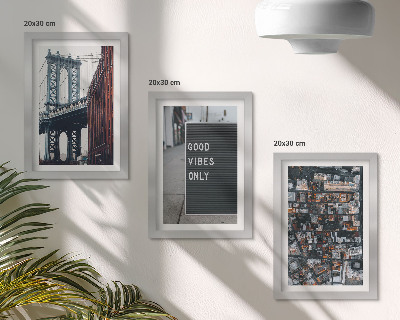 Posterpaket Bro i staden med gatuskyltar, Flygfoto