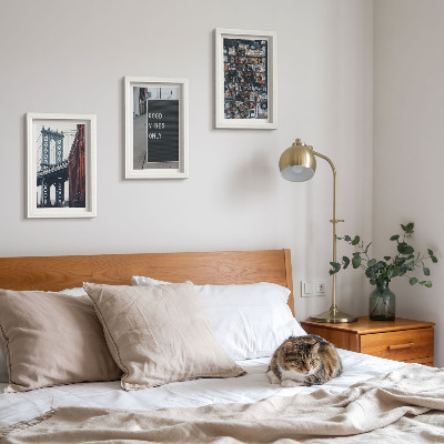 Posterpaket Bro i staden med gatuskyltar, Flygfoto