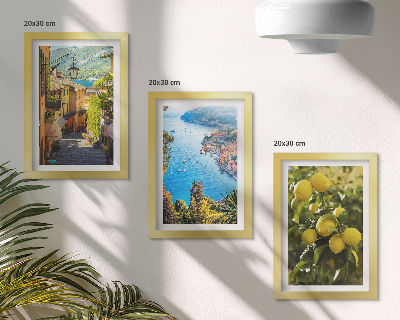 Posterpaket Pittoreska kustgator med utsikt över havet och citroner