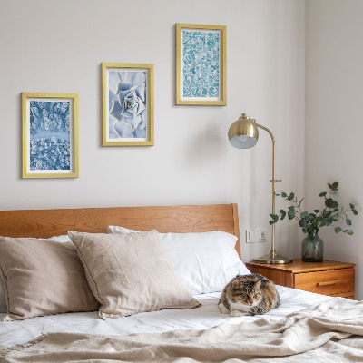 Posterpaket Vinterskog blå blomma blå vattenyta