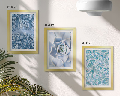 Posterpaket Vinterskog blå blomma blå vattenyta
