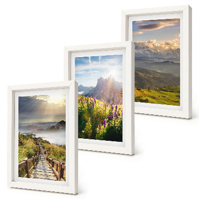 Posterpaket Berglandskap med blommor, himmel och stig