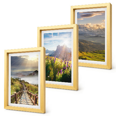 Posterpaket Berglandskap med blommor, himmel och stig