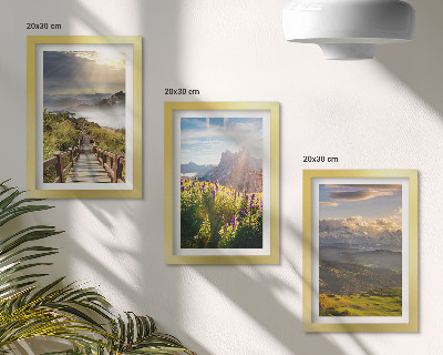 Posterpaket Berglandskap med blommor, himmel och stig