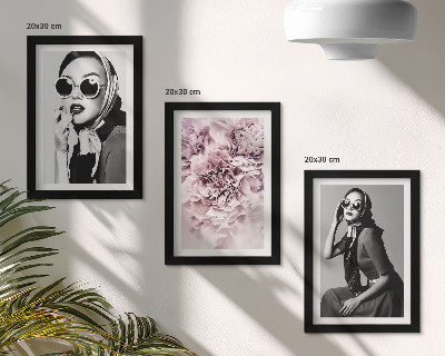Posterpaket Snygga porträtt av kvinnor med rosa blommor