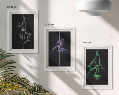 Posterpaket Abstrakta mönster i nyanser av svart och färg