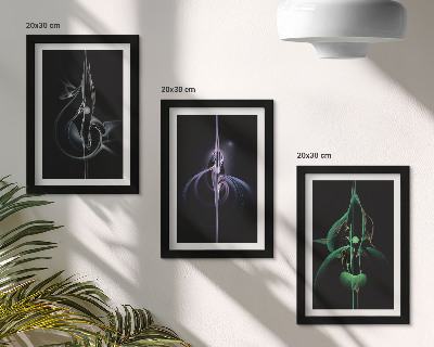 Posterpaket Abstrakta mönster i nyanser av svart och färg