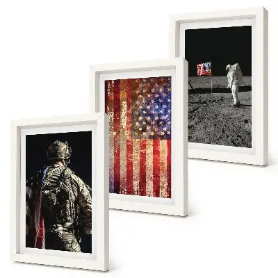 Posterpaket med motiv av amerikanska nationella symboler och USA:s flagga