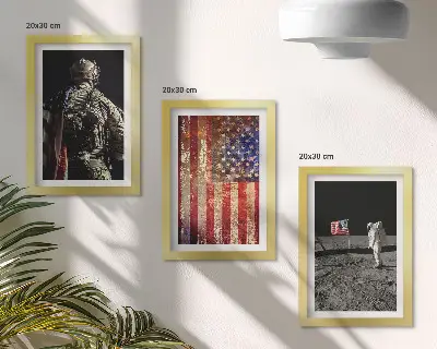 Posterpaket med motiv av amerikanska nationella symboler och USA:s flagga
