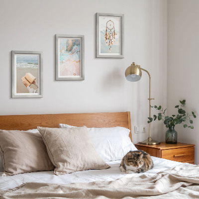 Posterpaket Abstrakt havsläsningsbok och boho drömfångare