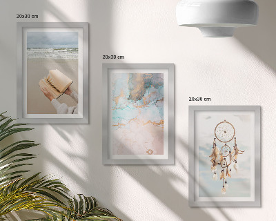 Posterpaket Abstrakt havsläsningsbok och boho drömfångare