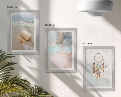 Posterpaket med abstrakt havsläsning och boho drömfångare