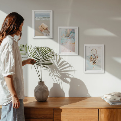 Posterpaket Abstrakt havsläsningsbok och boho drömfångare