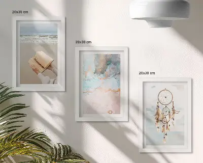 Posterpaket med abstrakt havsläsning och boho drömfångare