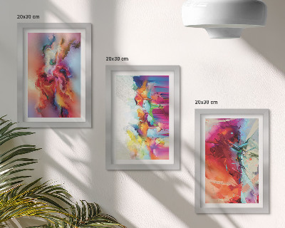 Posterpaket Färgglada abstraktioner med dynamiska former och figurer