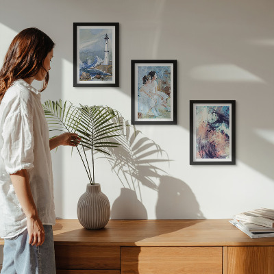 Posterpaket Målad abstrakt fyr och dansare