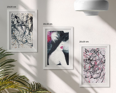 Posterpaket Abstrakta färgmönster kvinna i hatt
