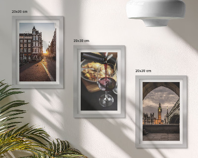 Posterpaket En uppsättning bilder med en stad, mat och en utsikt över London