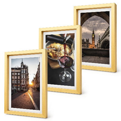 Posterpaket En uppsättning bilder med en stad, mat och en utsikt över London