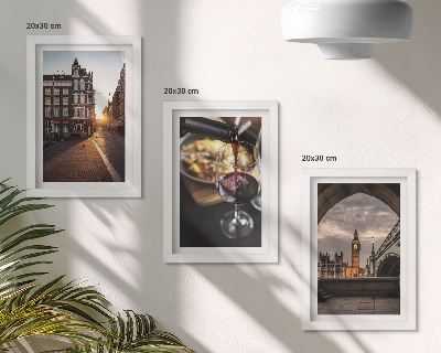 Posterpaket En uppsättning bilder med en stad, mat och en utsikt över London